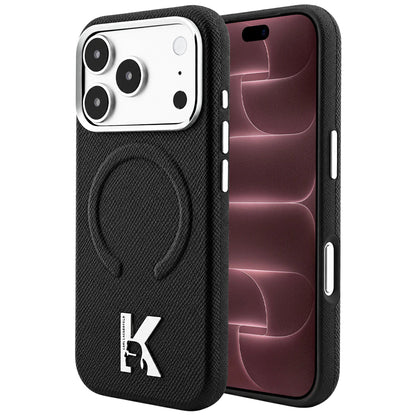 MagSafe maska za Apple iPhone 18 Pro Max / 17 Pro Max, Karl Lagerfeld, Grained Embossed Ring, crna