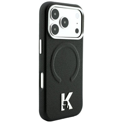 MagSafe maska za Apple iPhone 18 Pro Max / 17 Pro Max, Karl Lagerfeld, Grained Embossed Ring, crna