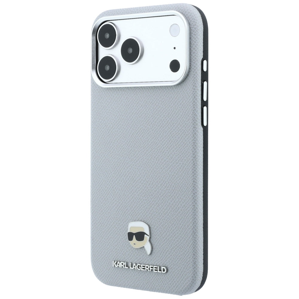 MagSafe futrola za Apple iPhone 18 Pro Max / 17 Pro Max, Karl Lagerfeld, Grained Karl Head's Metal, Siva
