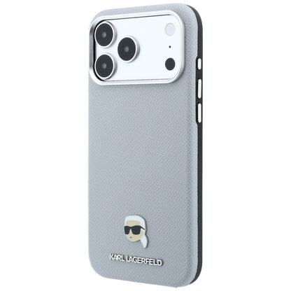 MagSafe futrola za Apple iPhone 18 Pro Max / 17 Pro Max, Karl Lagerfeld, Grained Karl Head's Metal, Siva