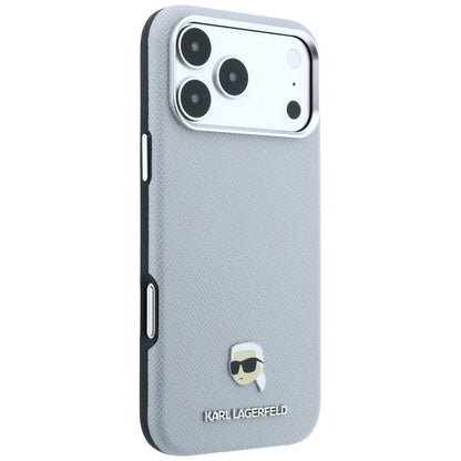 MagSafe futrola za Apple iPhone 18 Pro Max / 17 Pro Max, Karl Lagerfeld, Grained Karl Head's Metal, Siva