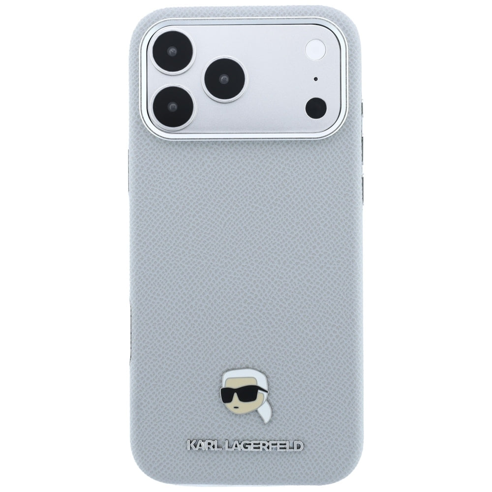 MagSafe futrola za Apple iPhone 18 Pro Max / 17 Pro Max, Karl Lagerfeld, Grained Karl Head's Metal, Siva