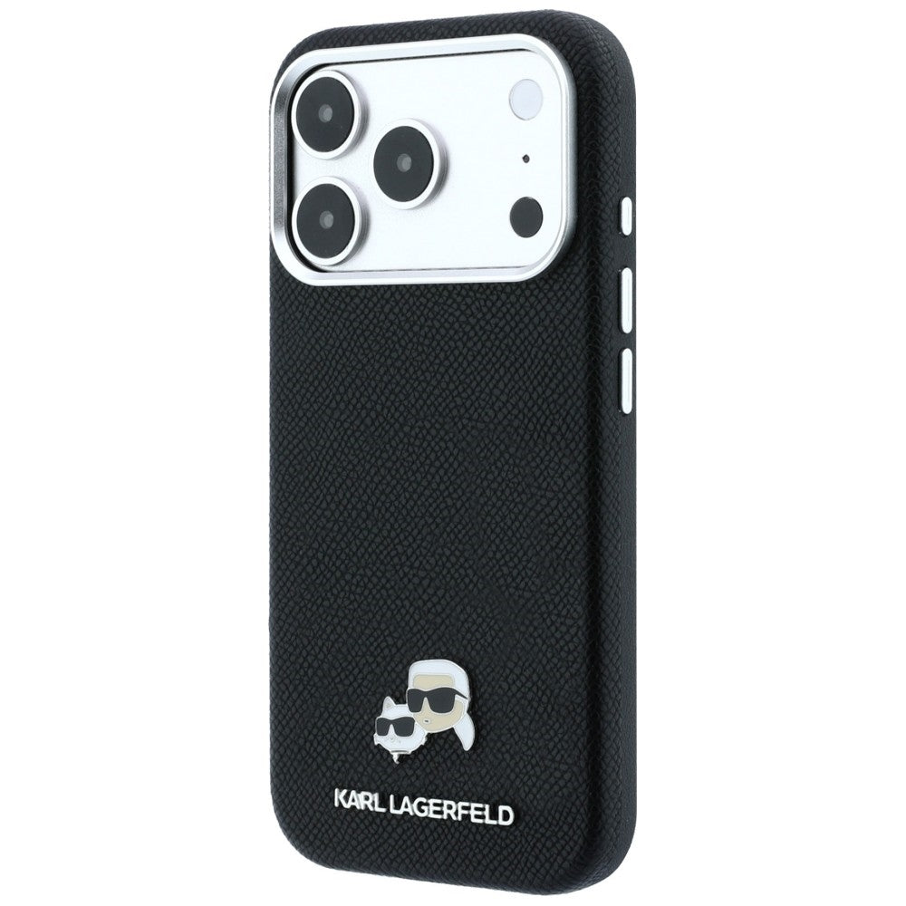 MagSafe maska za Apple iPhone 18 Pro Max / 17 Pro Max, Karl Lagerfeld, Grained KC Heads, Crna