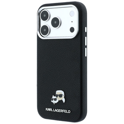 MagSafe maska za Apple iPhone 18 Pro Max / 17 Pro Max, Karl Lagerfeld, Grained KC Heads, Crna