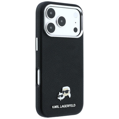MagSafe maska za Apple iPhone 18 Pro Max / 17 Pro Max, Karl Lagerfeld, Grained KC Heads, Crna