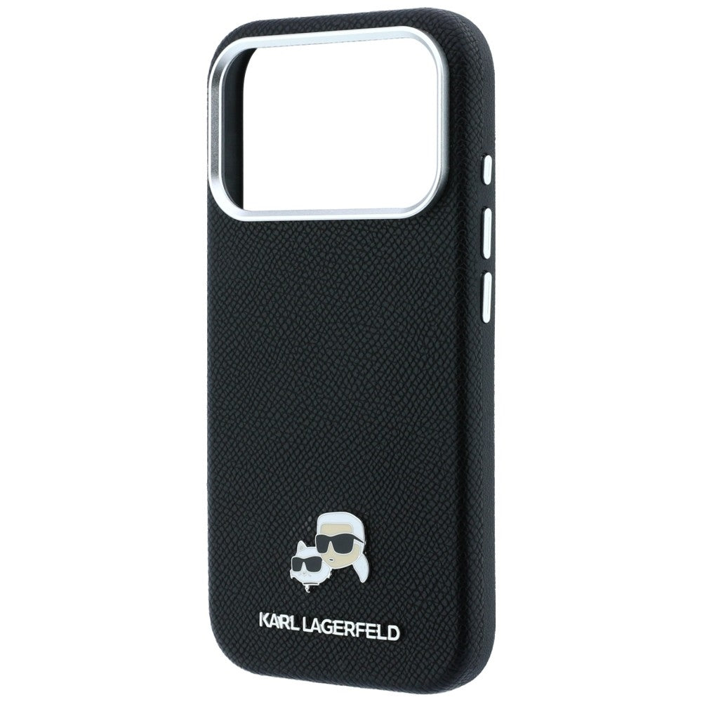 MagSafe maska za Apple iPhone 18 Pro Max / 17 Pro Max, Karl Lagerfeld, Grained KC Heads, Crna