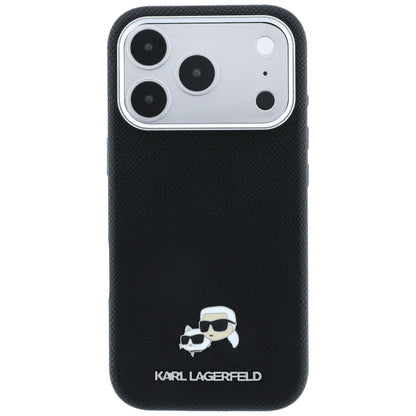 MagSafe maska za Apple iPhone 18 Pro Max / 17 Pro Max, Karl Lagerfeld, Grained KC Heads, Crna