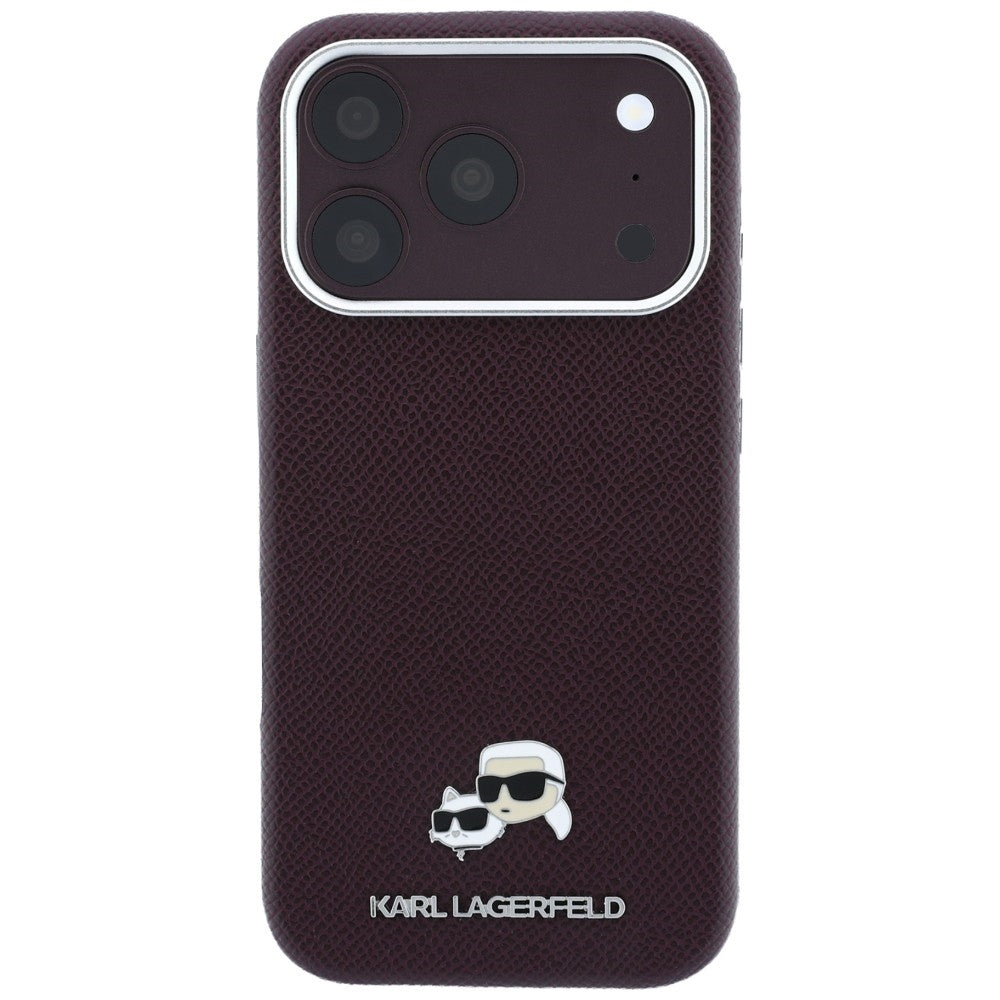 MagSafe futrola za Apple iPhone 18 Pro Max / 17 Pro Max, Karl Lagerfeld, Grained KC Heads, Bordo