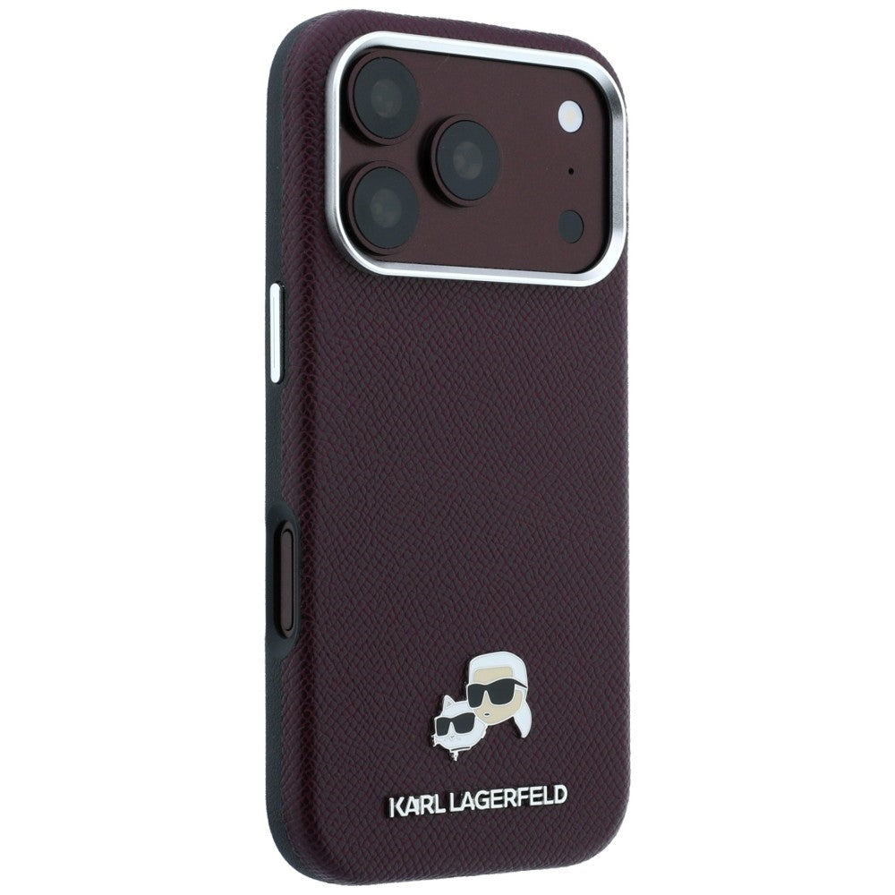 MagSafe futrola za Apple iPhone 18 Pro Max / 17 Pro Max, Karl Lagerfeld, Grained KC Heads, Bordo