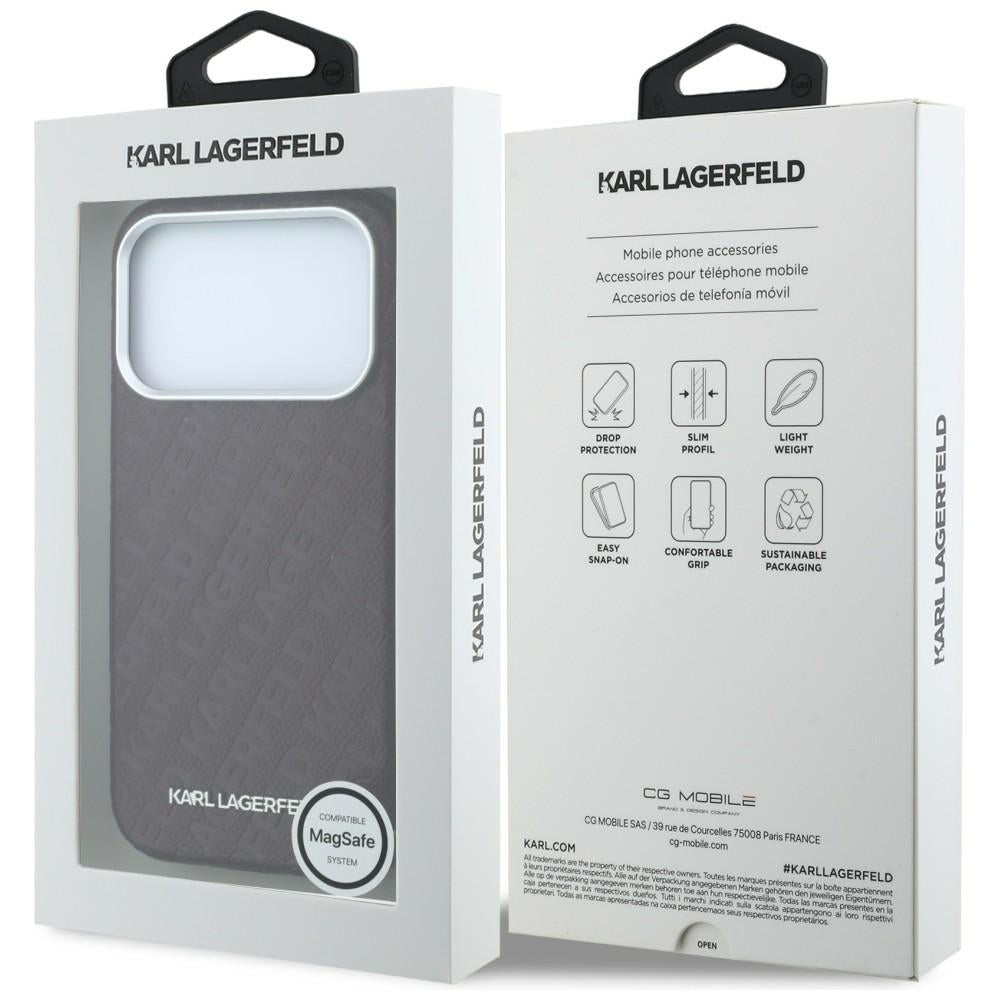 MagSafe maska za Apple iPhone 18 Pro Max / 17 Pro Max, Karl Lagerfeld, Grained Metal Logo, Bordo