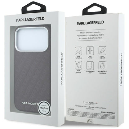 MagSafe maska za Apple iPhone 18 Pro Max / 17 Pro Max, Karl Lagerfeld, Grained Metal Logo, Bordo