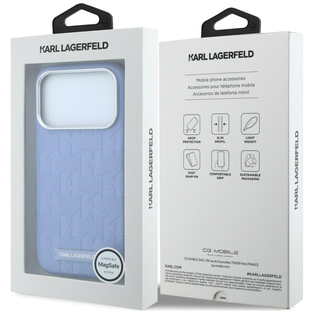 MagSafe maskica za Apple iPhone 18 Pro Max / 17 Pro Max, Karl Lagerfeld, Grained Mono Resin Logo, Plava