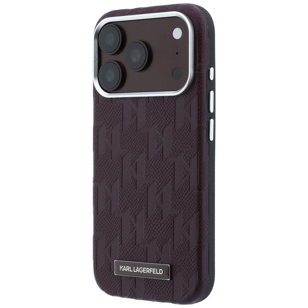 MagSafe futrola za Apple iPhone 18 Pro Max / 17 Pro Max, Karl Lagerfeld, Grained Mono Resin Logo, Bordo