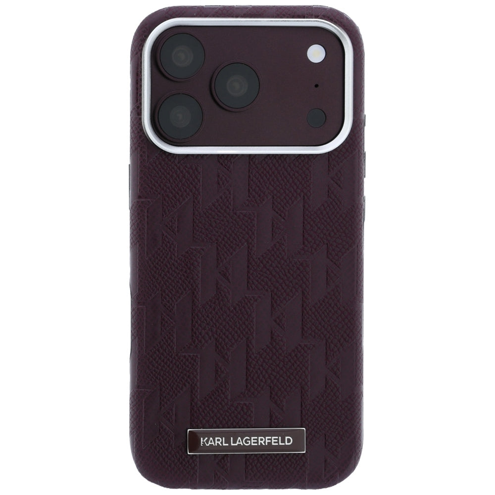 MagSafe futrola za Apple iPhone 18 Pro Max / 17 Pro Max, Karl Lagerfeld, Grained Mono Resin Logo, Bordo