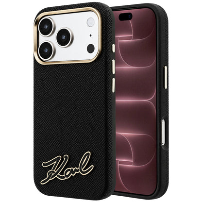 MagSafe maska za Apple iPhone 18 Pro Max / 17 Pro Max, Karl Lagerfeld, Grained Resin Sign Logo, crna