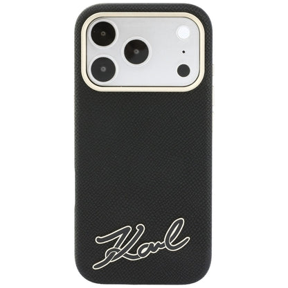 MagSafe maska za Apple iPhone 18 Pro Max / 17 Pro Max, Karl Lagerfeld, Grained Resin Sign Logo, crna