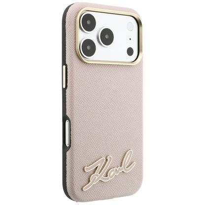 MagSafe maska za Apple iPhone 18 Pro Max / 17 Pro Max, Karl Lagerfeld, Grained Resin Sign Logo, ružičasta