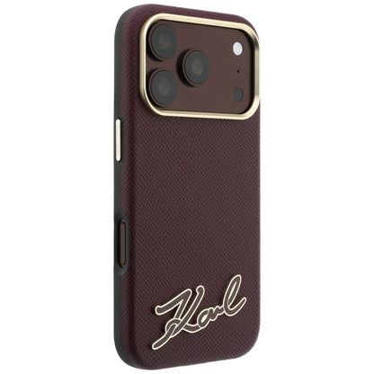 MagSafe futrola za Apple iPhone 18 Pro Max / 17 Pro Max, Karl Lagerfeld, Grained Resin Sign Logo, Bordo