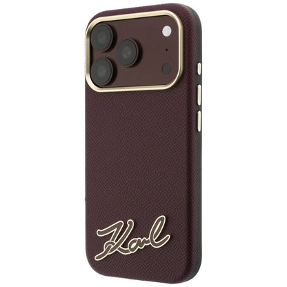 MagSafe futrola za Apple iPhone 18 Pro Max / 17 Pro Max, Karl Lagerfeld, Grained Resin Sign Logo, Bordo