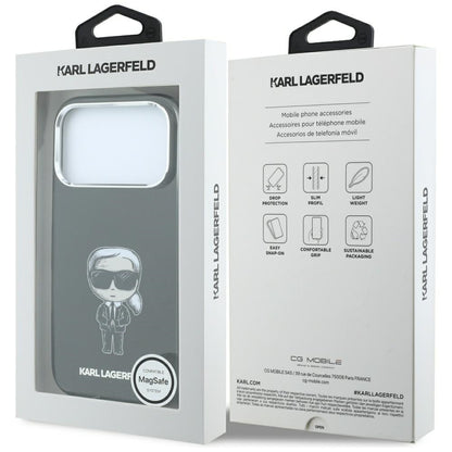 MagSafe maska za Apple iPhone 18 Pro Max / 17 Pro Max, Karl Lagerfeld, HC IML Ikonik Sketch Print, Crna