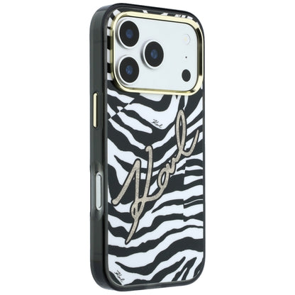 MagSafe maska za Apple iPhone 18 Pro Max / 17 Pro Max, Karl Lagerfeld, HC IML Signature Zebra Glitter Gold, Crna