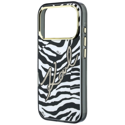 MagSafe maska za Apple iPhone 18 Pro Max / 17 Pro Max, Karl Lagerfeld, HC IML Signature Zebra Glitter Gold, Crna