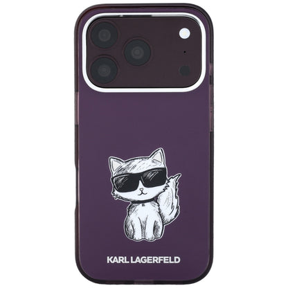 MagSafe maskica za Apple iPhone 18 Pro Max / 17 Pro Max, Karl Lagerfeld, IML Choupette Body Sketch Print, Bordo