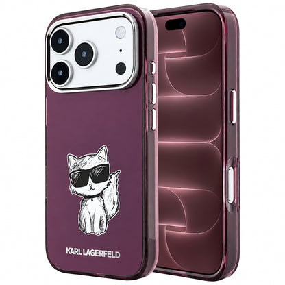 MagSafe maskica za Apple iPhone 18 Pro Max / 17 Pro Max, Karl Lagerfeld, IML Choupette Body Sketch Print, Bordo