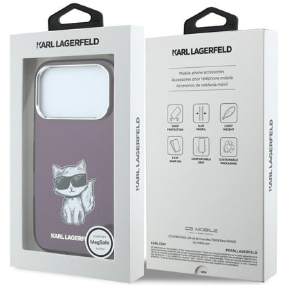 MagSafe maskica za Apple iPhone 18 Pro Max / 17 Pro Max, Karl Lagerfeld, IML Choupette Body Sketch Print, Bordo