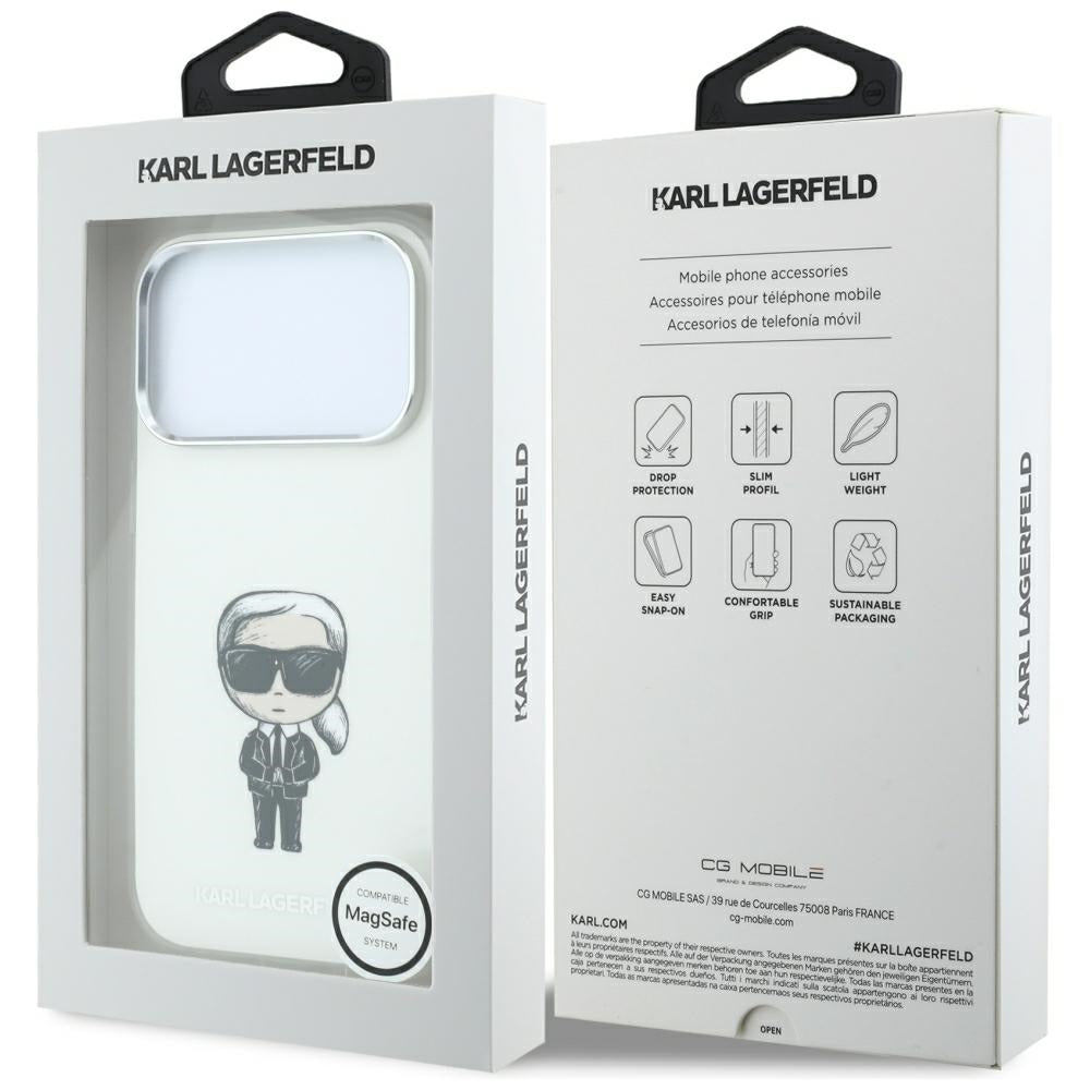 MagSafe futrola za Apple iPhone 18 Pro Max / 17 Pro Max, Karl Lagerfeld, IML Ikonik Sketch Print, Bež