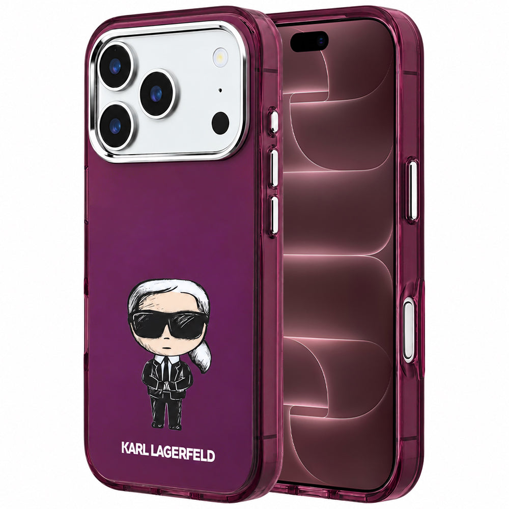 MagSafe futrola za Apple iPhone 18 Pro Max / 17 Pro Max, Karl Lagerfeld, IML Ikonik Sketch Print, Bordo