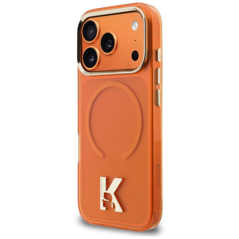 MagSafe maska za Apple iPhone 18 Pro Max / 17 Pro Max, Karl Lagerfeld, IML Karl Head Logo, narančasta