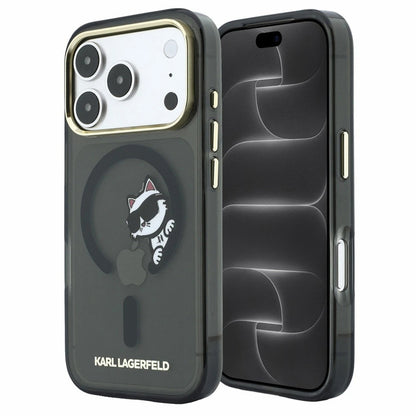 MagSafe futrola za Apple iPhone 18 Pro Max / 17 Pro Max, Karl Lagerfeld, IML Peekaboo Print i Metal Frame, Crna