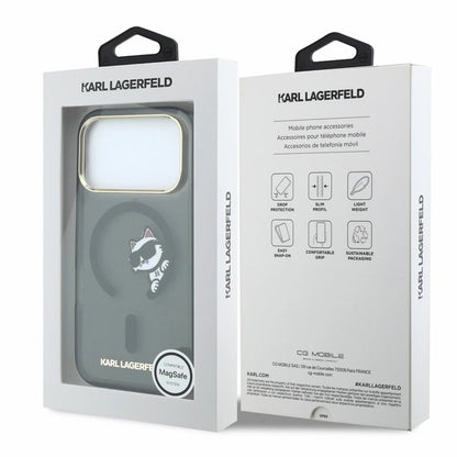 MagSafe futrola za Apple iPhone 18 Pro Max / 17 Pro Max, Karl Lagerfeld, IML Peekaboo Print i Metal Frame, Crna