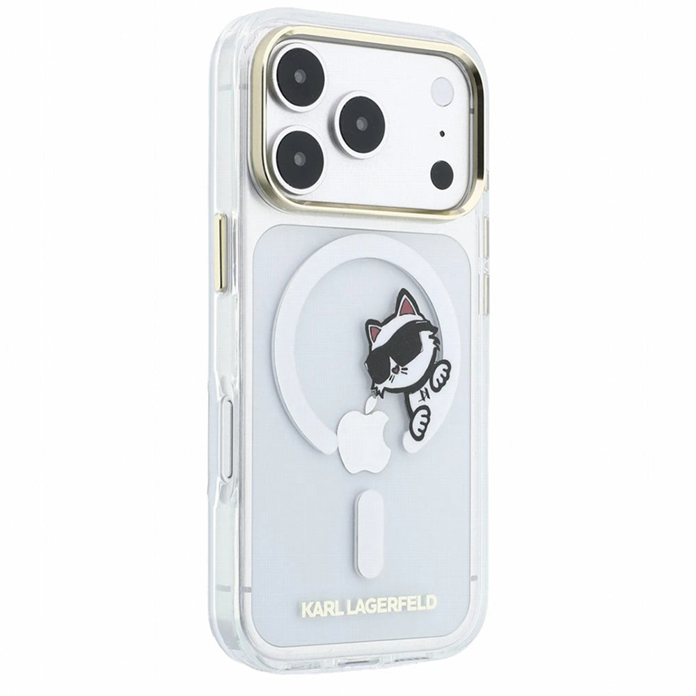 MagSafe maska za Apple iPhone 18 Pro Max / 17 Pro Max, Karl Lagerfeld, IML Peekaboo Print i Metal Frame, Prozirna