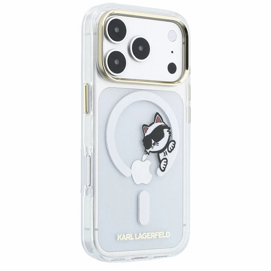 MagSafe maska za Apple iPhone 18 Pro Max / 17 Pro Max, Karl Lagerfeld, IML Peekaboo Print i Metal Frame, Prozirna