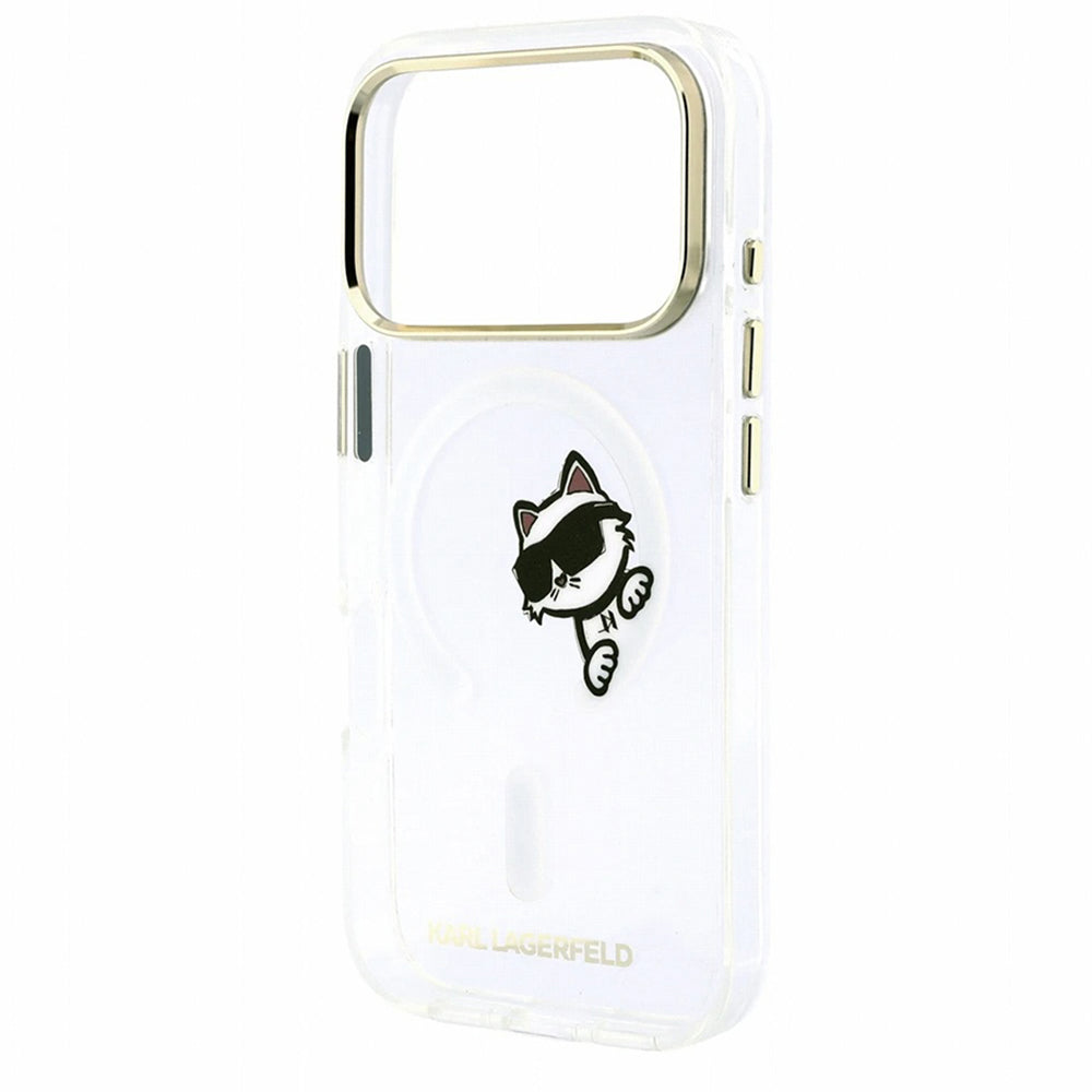 MagSafe maska za Apple iPhone 18 Pro Max / 17 Pro Max, Karl Lagerfeld, IML Peekaboo Print i Metal Frame, Prozirna