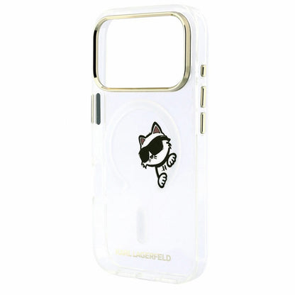 MagSafe maska za Apple iPhone 18 Pro Max / 17 Pro Max, Karl Lagerfeld, IML Peekaboo Print i Metal Frame, Prozirna