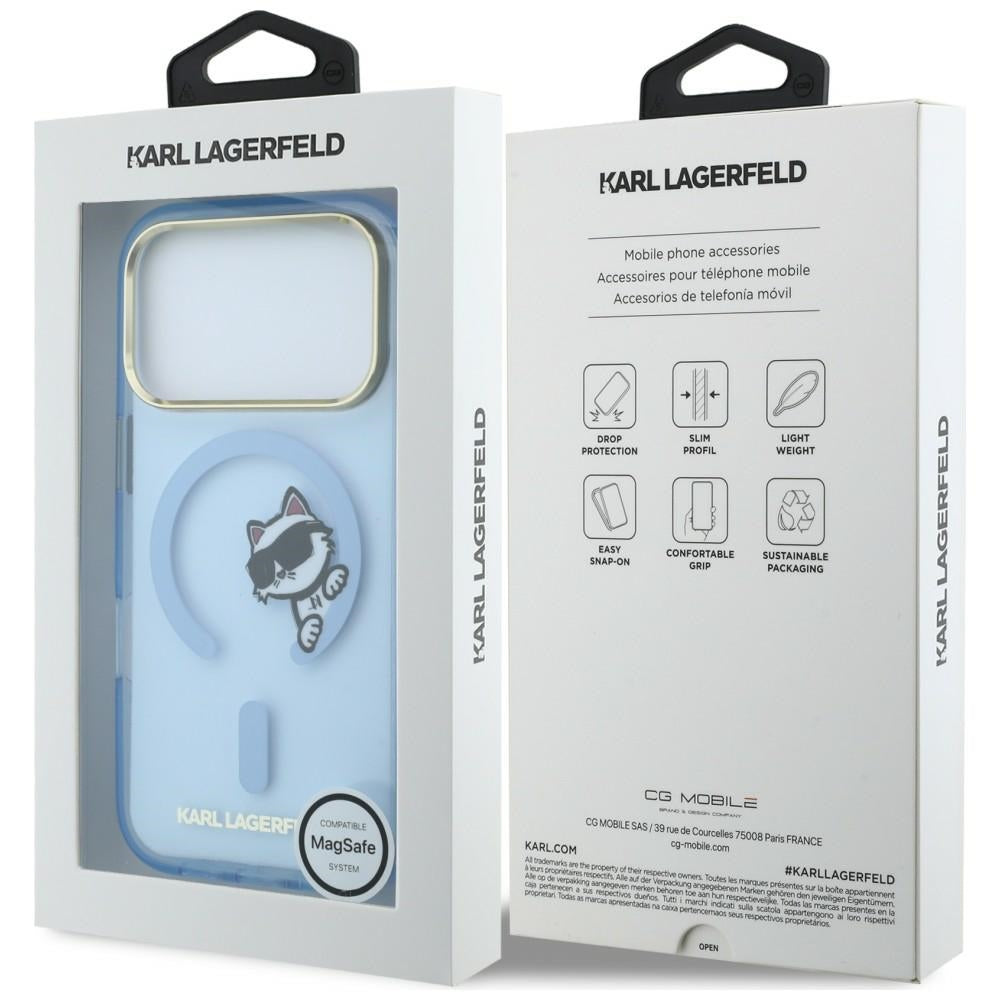 MagSafe maska za Apple iPhone 18 Pro Max / 17 Pro Max, Karl Lagerfeld, IML Peekaboo Print and Metal Frame, plava