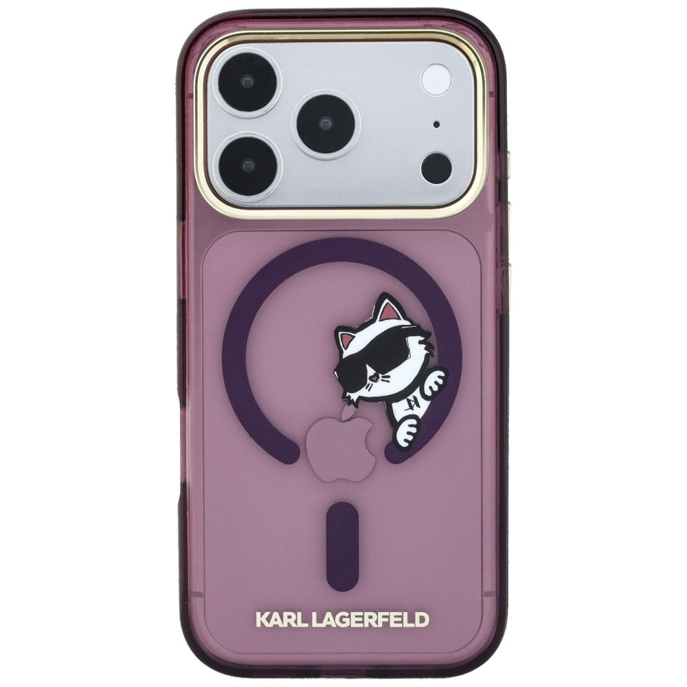 MagSafe maska za Apple iPhone 18 Pro Max / 17 Pro Max, Karl Lagerfeld, IML Peekaboo Print i Metal Frame, Bordo