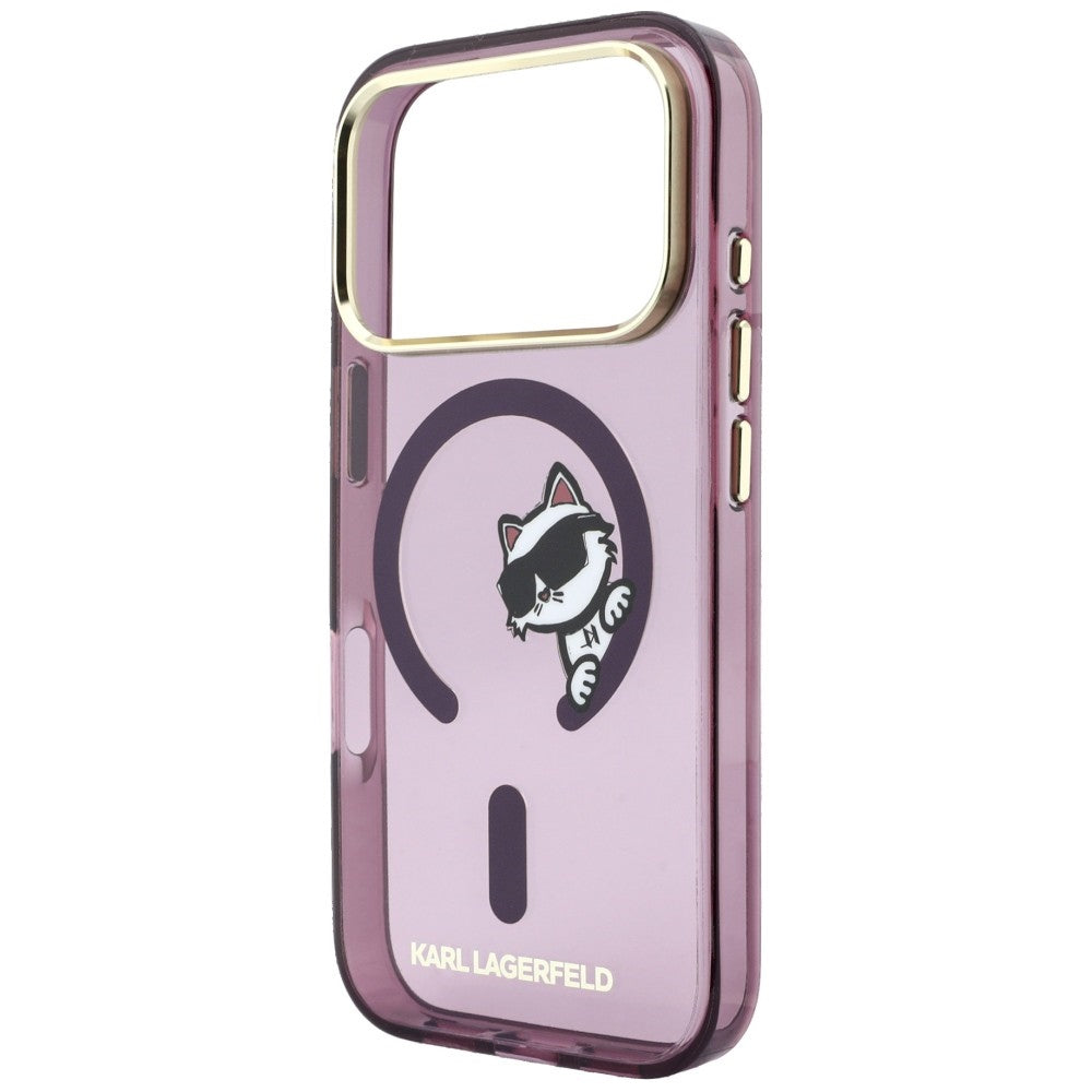 MagSafe maska za Apple iPhone 18 Pro Max / 17 Pro Max, Karl Lagerfeld, IML Peekaboo Print i Metal Frame, Bordo
