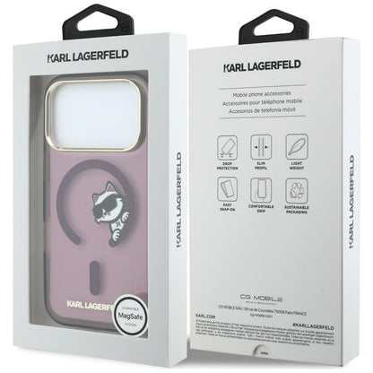 MagSafe maska za Apple iPhone 18 Pro Max / 17 Pro Max, Karl Lagerfeld, IML Peekaboo Print i Metal Frame, Bordo