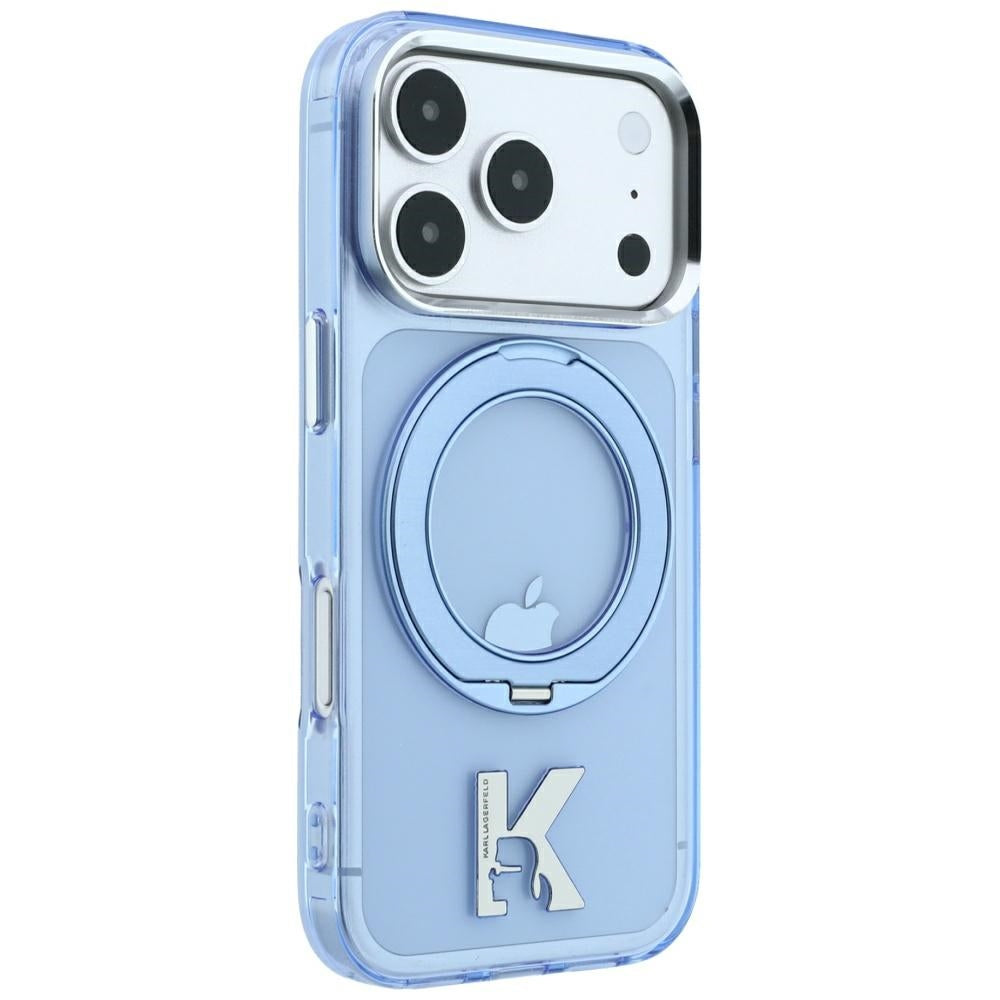 MagSafe futrola za Apple iPhone 18 Pro Max / 17 Pro Max, Karl Lagerfeld, IML Ring Stand Kameo Metal, Plava