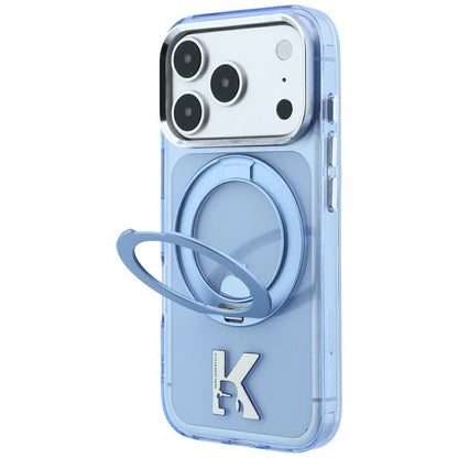 MagSafe futrola za Apple iPhone 18 Pro Max / 17 Pro Max, Karl Lagerfeld, IML Ring Stand Kameo Metal, Plava