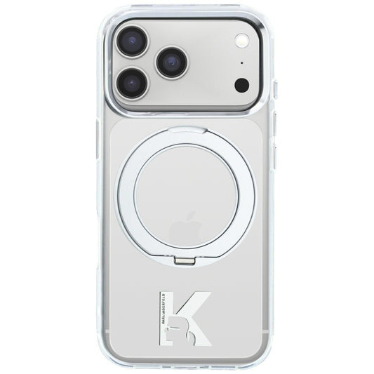 MagSafe futrola za Apple iPhone 18 Pro Max / 17 Pro Max, Karl Lagerfeld, IML Ring Stand Kameo Metal, Prozirna