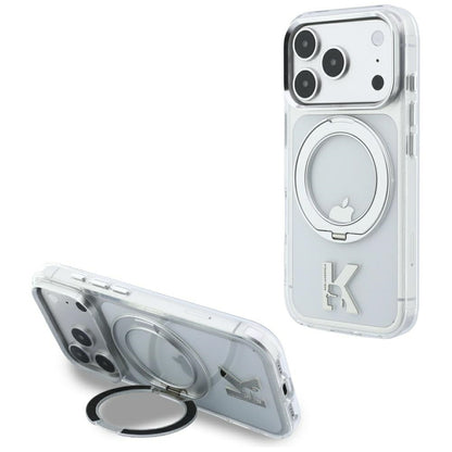 MagSafe futrola za Apple iPhone 18 Pro Max / 17 Pro Max, Karl Lagerfeld, IML Ring Stand Kameo Metal, Prozirna