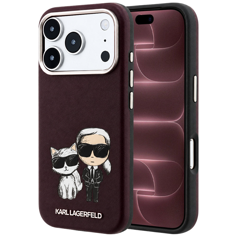 MagSafe maska za Apple iPhone 18 Pro Max / 17 Pro Max, Karl Lagerfeld, KC Bodies Sketch, Bordo