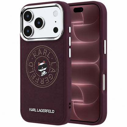 MagSafe futrola za Apple iPhone 18 Pro Max / 17 Pro Max, Karl Lagerfeld, Point and Choupette Sketch, Bordo