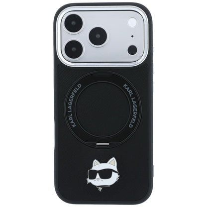 MagSafe maska za Apple iPhone 18 Pro Max / 17 Pro Max, Karl Lagerfeld, Ring Stand 360 Choupette Pin, crna