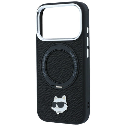 MagSafe maska za Apple iPhone 18 Pro Max / 17 Pro Max, Karl Lagerfeld, Ring Stand 360 Choupette Pin, crna